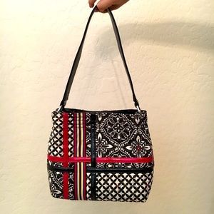 Vera Bradley retired Barcelona pattern, Black white and Red, BW medallion. HTF